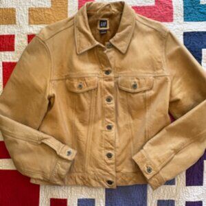 Vintage Gap blond leather jacket with buttons Size XL